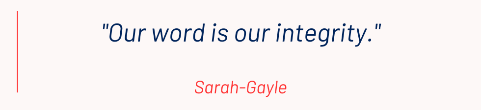 Our Word is Our Integrity