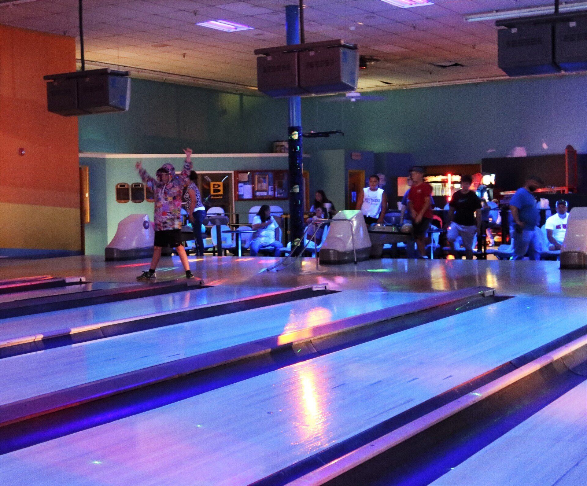 Oak Ridge Bowling Cosmic Lanes with family