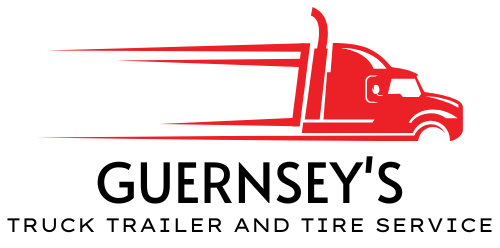 The logo for guernsey 's truck trailer and tire service