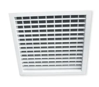 White Rectangular Air Vent With Horizontal and Vertical Slats — Cumming Airconditioning & Sheetmetal in Ryan, QLD