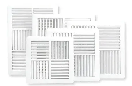 White Air Vent Covers, Various Sizes and Slat Patterns — Cumming Airconditioning & Sheetmetal in Ryan, QLD