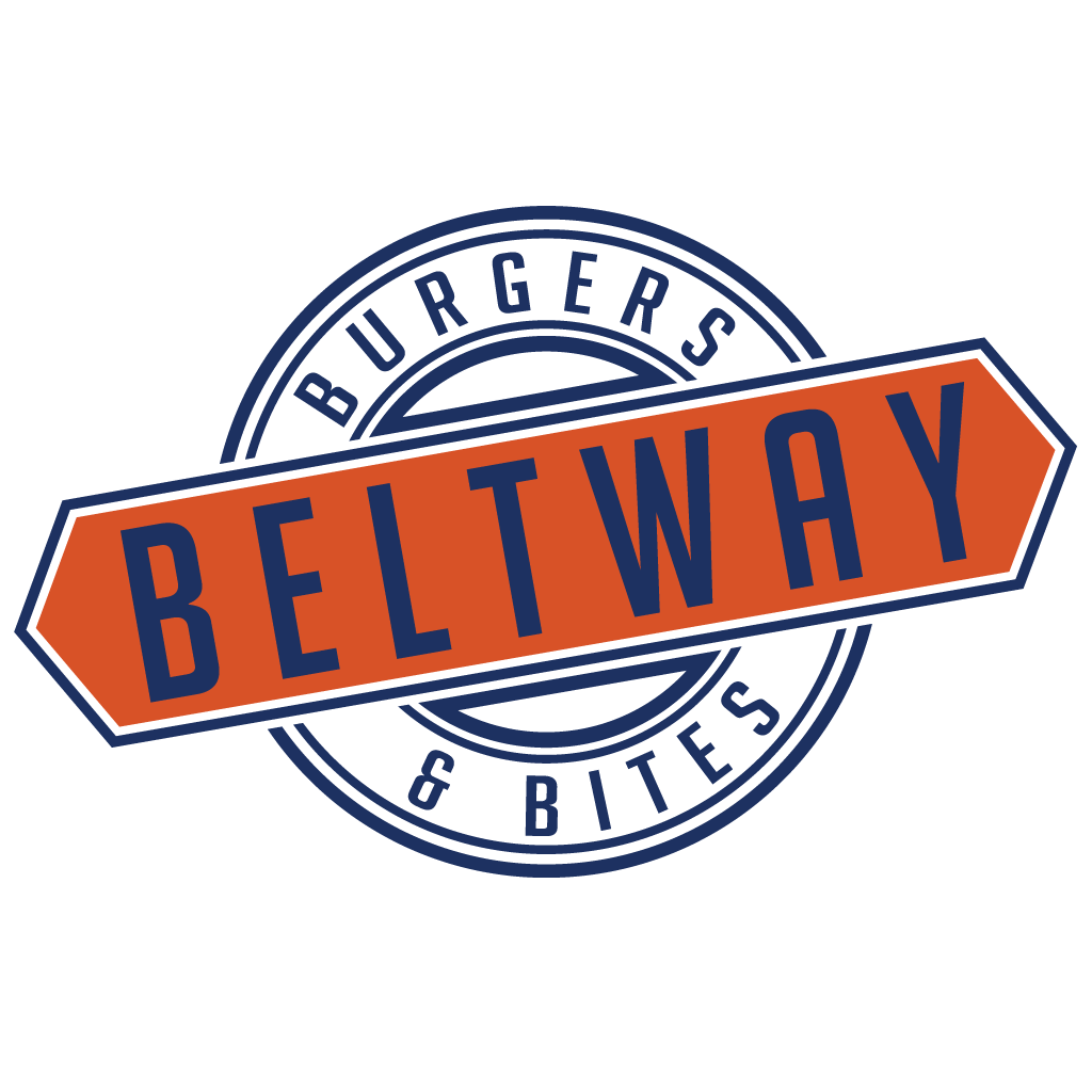 A logo for beltway burgers and bites is shown on a white background.