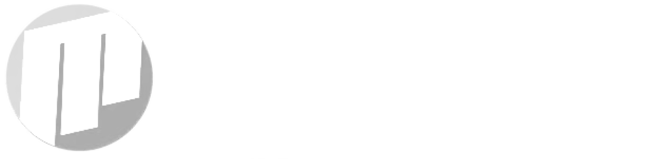 Logotipo com três barras verticais brancas dentro de um círculo cinza.