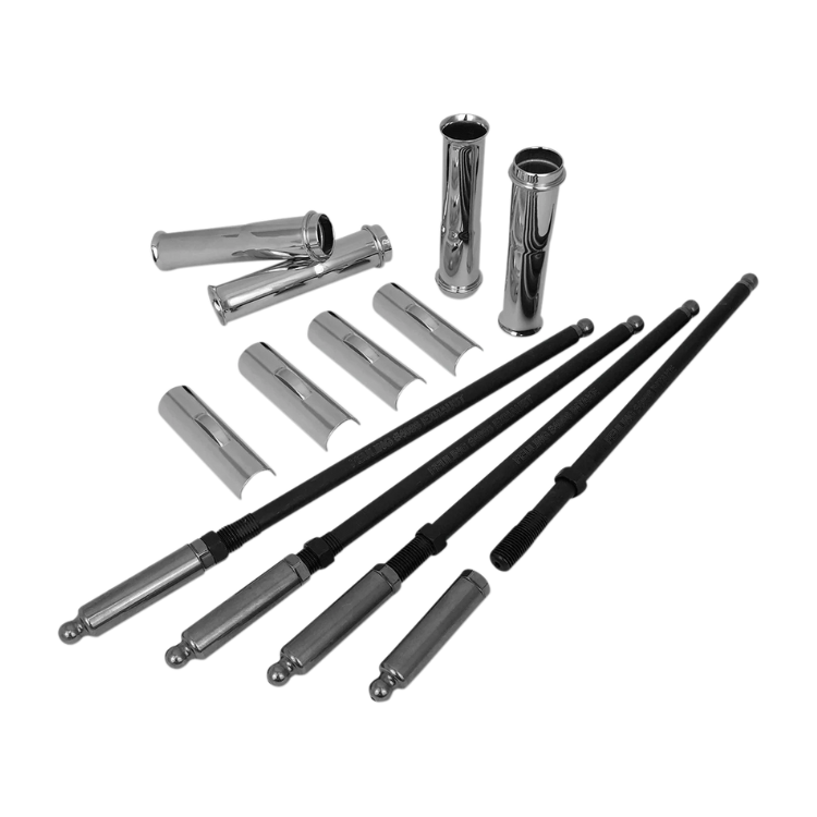 A bunch of metal pipes and tubes on a white background