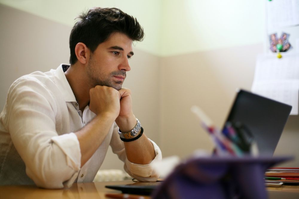 Startup company manager worrying about HR plans