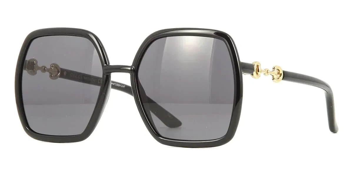 A pair of black square sunglasses on a white background.
