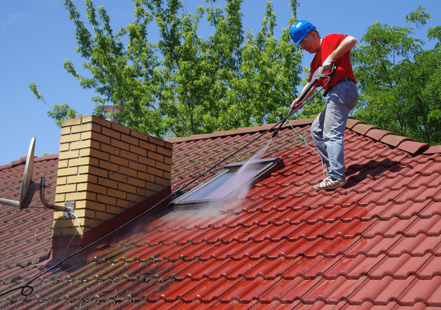 Cleaning a roof