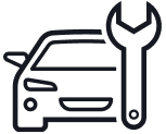 Car and wrench icon, suggesting vehicle repair or maintenance | Lee Rollins Firestone