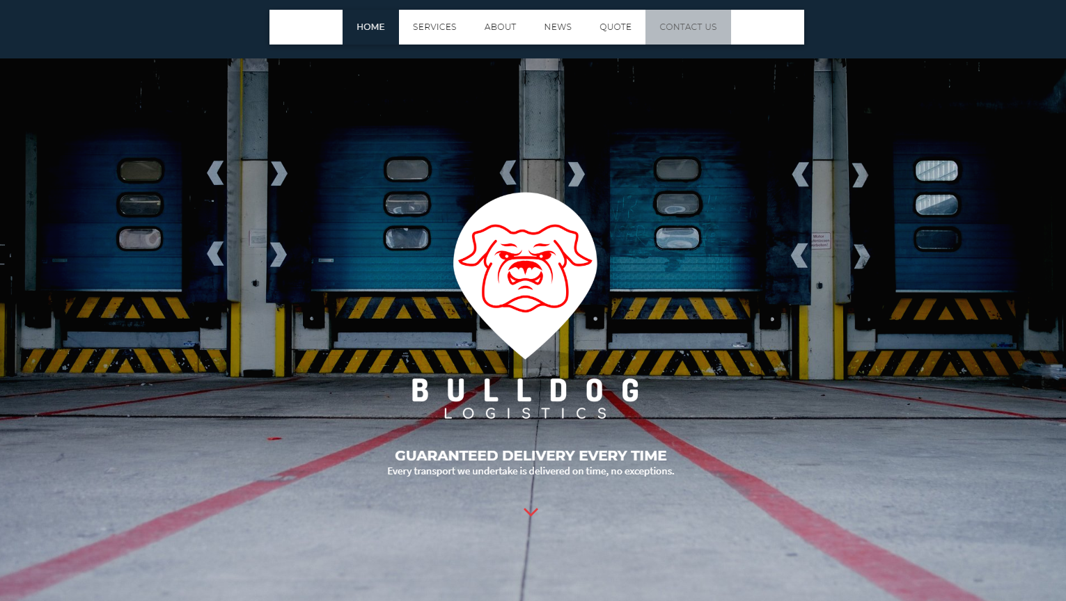 A bulldog logo is on the front of a website