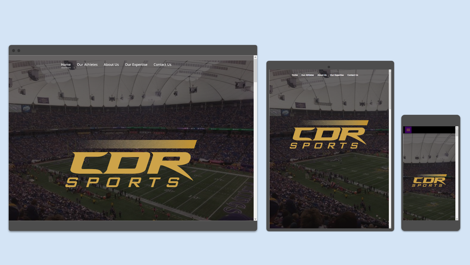 Cdr sports is shown on a tablet and phone