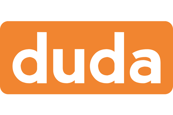 An orange sign that says duda in white letters