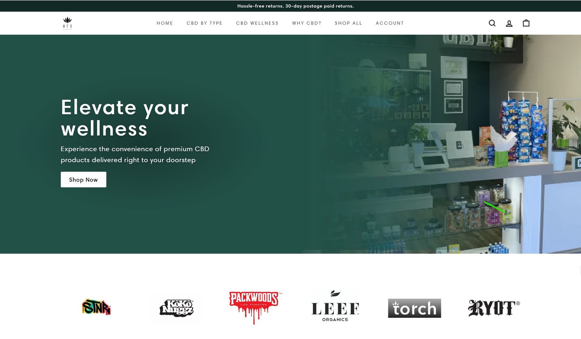 A screenshot of a website that says elevate your wellness