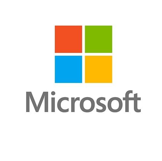 A microsoft logo with four squares in different colors on a white background.