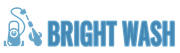 A blue logo for a company called Bright Wash