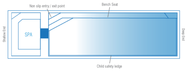 A Diagram drawing of a Medium Sorrento 8.1m x 2.8m — SJ Pools and Concreting in Dubbo, NSW