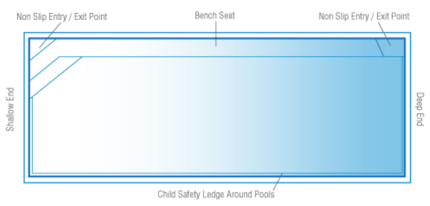 A Diagram drawing of a Medium Brampton Slimline 8.2m x 3.5m — SJ Pools and Concreting in Dubbo, NSW