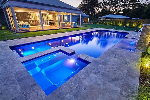 A Picture of a Large Swimming Pool of a brooklyn pool and spa combo 12.1m x 4.4m — SJ Pools and Concreting in Dubbo, NSW