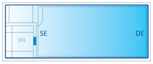 A Diagram drawing of a Medium Brooklyn Slimline Pool & Spa Combo 8.2m x 3.5m — SJ Pools and Concreting in Dubbo, NSW