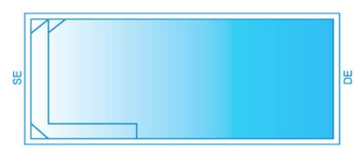 A Diagram drawing of a Medium Billabong Pool 8.5m x 3.8m — SJ Pools and Concreting in Dubbo, NSW
