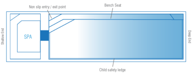 A Diagram drawing of a Medium Sorrento 9.1m x 2.8m — SJ Pools and Concreting in Dubbo, NSW