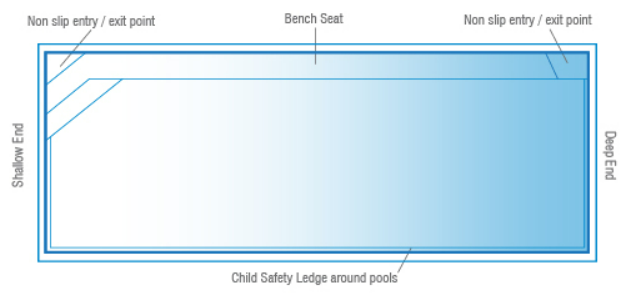 A Diagram drawing of a Medium Brampton Pool 9.2m x 4.4m — SJ Pools and Concreting in Dubbo, NSW
