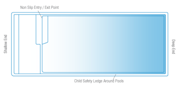 A Diagram drawing of a Medium Sunseeker Slimline 7.2m x 3.5m — SJ Pools and Concreting in Dubbo, NSW