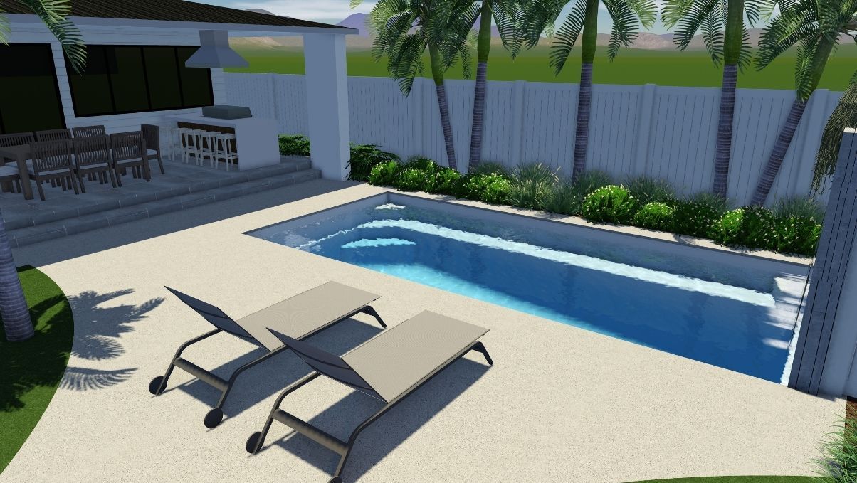 A Picture of a Medium Swimming Pool of a Brampton Slimline 7.2m x 3.5m — SJ Pools and Concreting in Dubbo, NSW