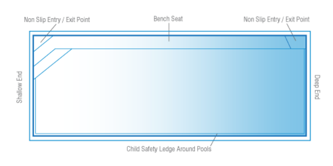 A Diagram drawing of a Brampton Slimline 4.2m x 3.5m — SJ Pools and Concreting in Dubbo, NSW