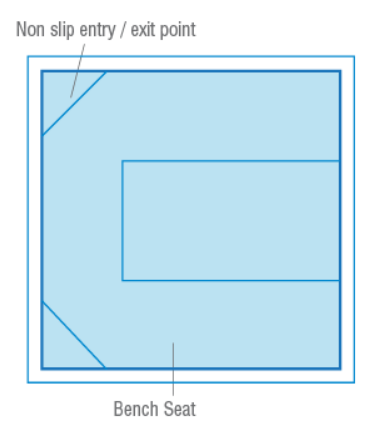A Spa Diagram drawing of a square spa — SJ Pools and Concreting in Dubbo, NSW