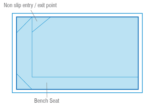 A Diagram drawing of a Billabong Slimline Plunge 4.2m x 2.6m — SJ Pools and Concreting in Dubbo, NSW