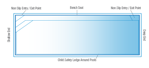 A Diagram drawing of a Corsa 4.2m x 2.2m — SJ Pools and Concreting in Dubbo, NSW
