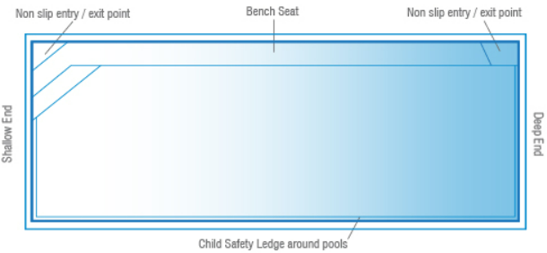 A Diagram drawing of a Large brampton pool 11.2m x 4.4m — SJ Pools and Concreting in Dubbo, NSW