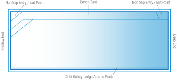 A Diagram drawing of a Large brampton pool 12.1m x 4.4m — SJ Pools and Concreting in Dubbo, NSW