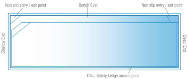 A Diagram drawing of a Large brampton lap pool 12.1m x 3.5m — SJ Pools and Concreting in Dubbo, NSW