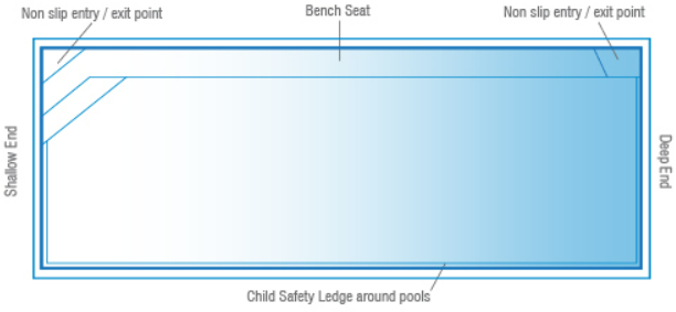 A Diagram drawing of a Large brampton pool 10.1m x 4.4m — SJ Pools and Concreting in Dubbo, NSW