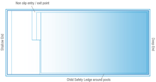 A Diagram drawing of a Large sunseeker 10.2m x 4.4m — SJ Pools and Concreting in Dubbo, NSW