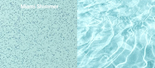 A split image: left side, speckled teal; right side, rippling clear blue water.