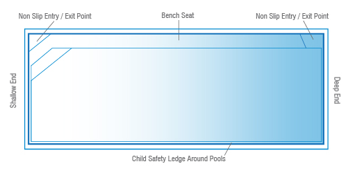 A Diagram drawing of an Amalfi 5.2m x 2.8m — SJ Pools and Concreting in Dubbo, NSW
