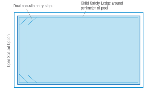 A Diagram drawing of a Billabong Plunge 5.5m x 3.45m — SJ Pools and Concreting in Dubbo, NSW