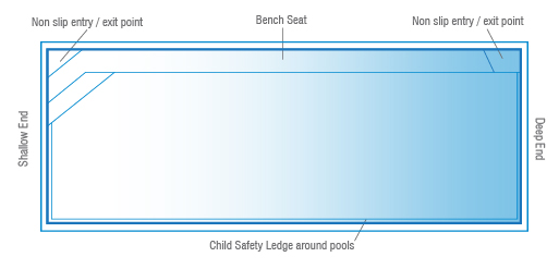 A Diagram drawing of a Brampton Pool 6.2m x 4.4m — SJ Pools and Concreting in Dubbo, NSW