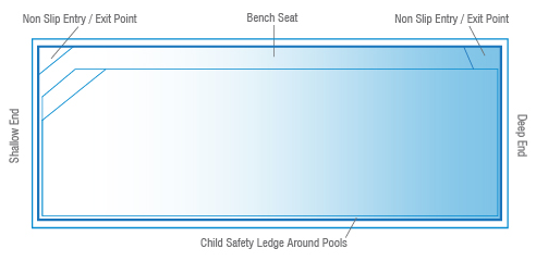 A Diagram drawing of an Amalfi 6.2m x 2.8m — SJ Pools and Concreting in Dubbo, NSW