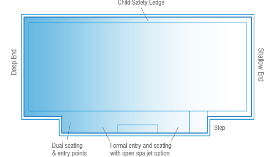 A Diagram drawing of a Venice Slimline 6.2m x 3.45m — SJ Pools and Concreting in Dubbo, NSW