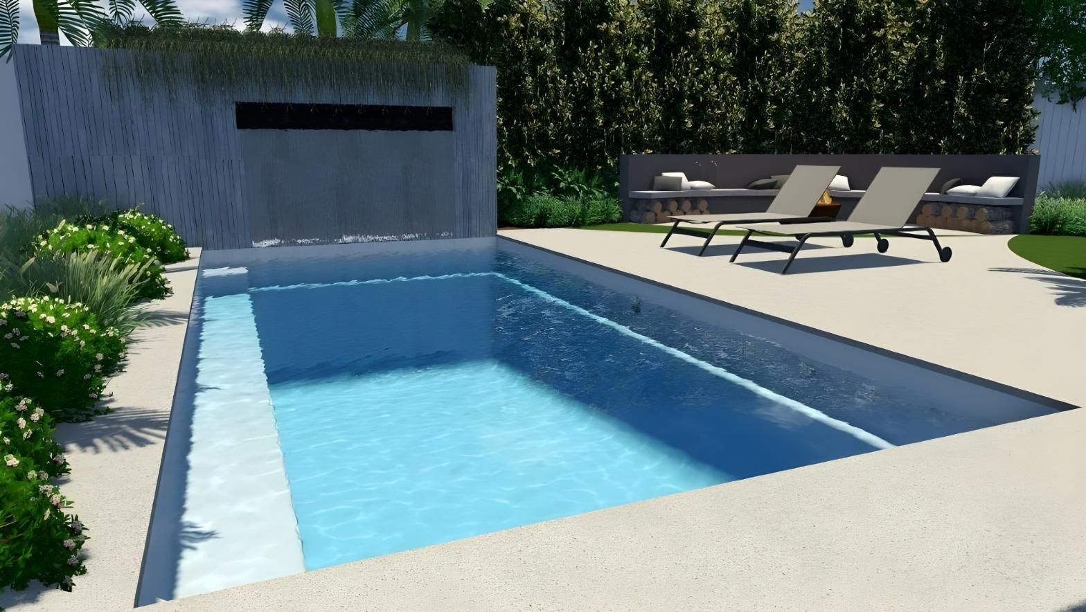 A Picture of a Swimming Pool of Brampton Slimline 4.2m x 3.5m — SJ Pools and Concreting in Dubbo, NSW