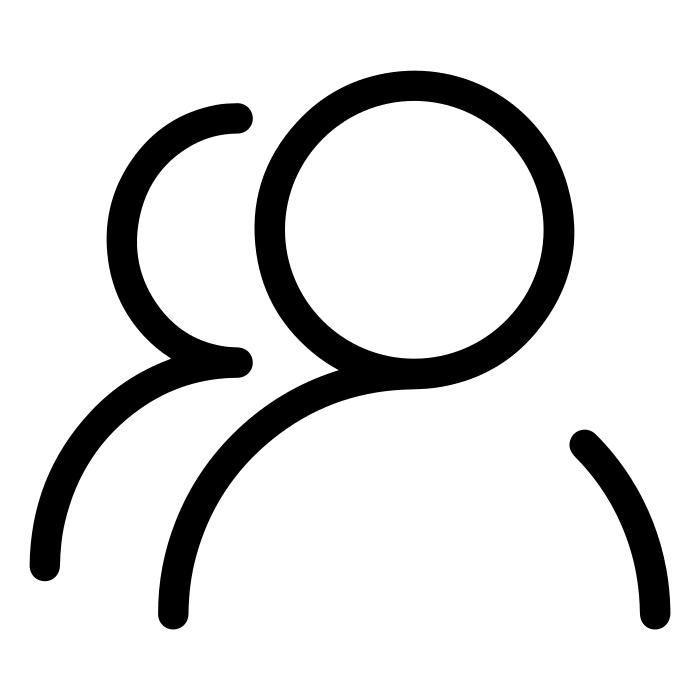 Two outline figures, representing people.