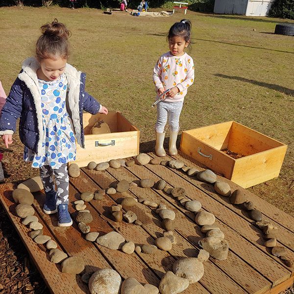 montessori children outside activity