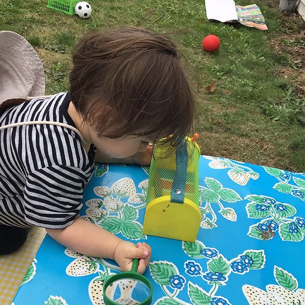 montessori toddler working outside activity