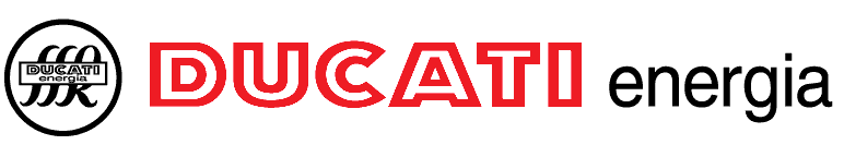 Un logo ducati energy su uno sfondo bianco