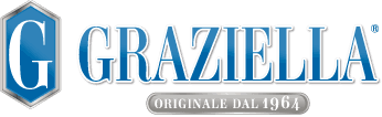 Un logo blu e argento per graziella originale dal 1964