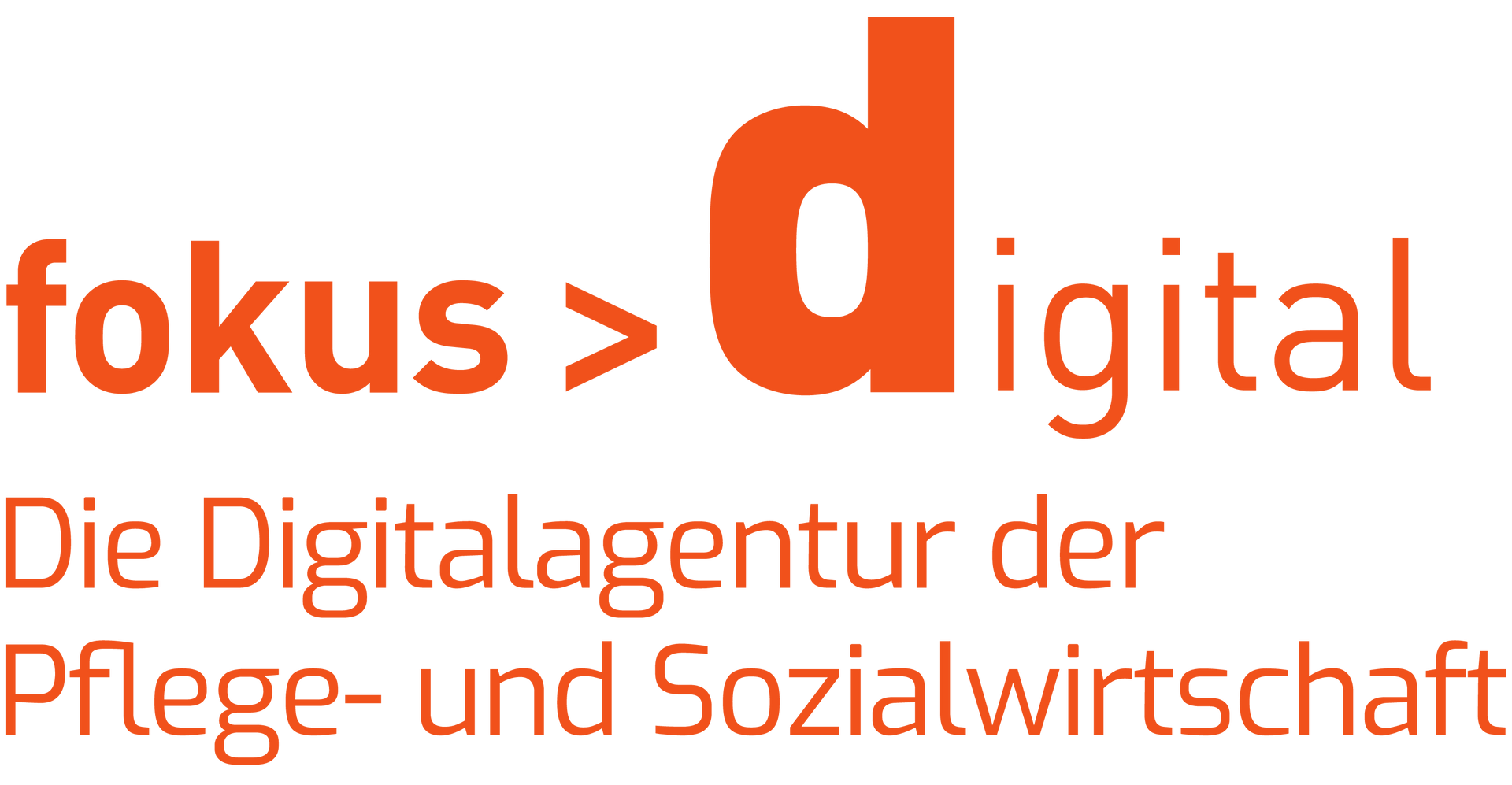A logo for fokus > digital die digitalagentur der pflege und sozialwirtschaft