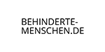 Ein schwarz-weißes Logo für behinderte-menschen.de auf weißem Hintergrund.